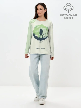 Лонгслив женский. Хлопок / Школа волка