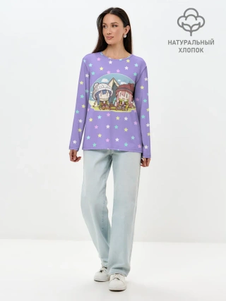 Лонгслив женский. Хлопок / Лагерь