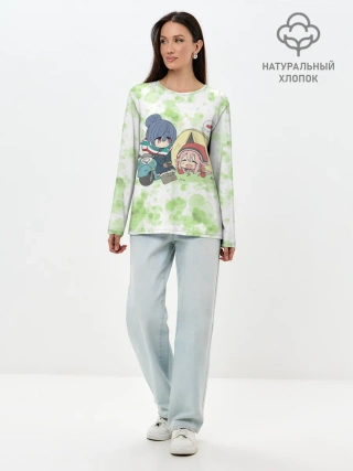 Лонгслив женский. Хлопок / Лагерь на воздухе