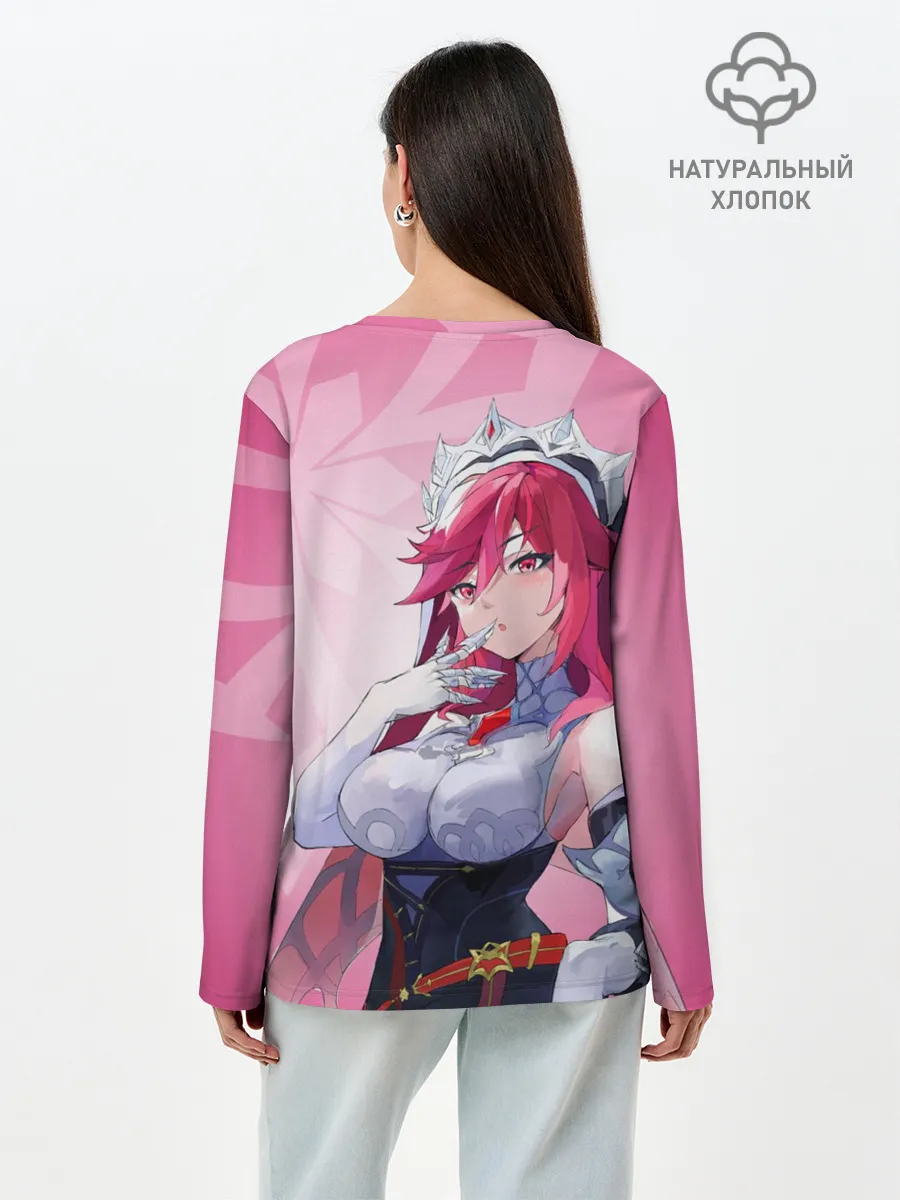 Лонгслив женский. Хлопок / GENSHIN IMPACT, РОЗАРИЯ