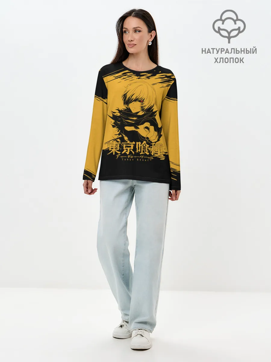 Лонгслив женский. Хлопок / Канеки Кен