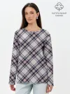 Лонгслив женский. Хлопок / Текстура в клетку