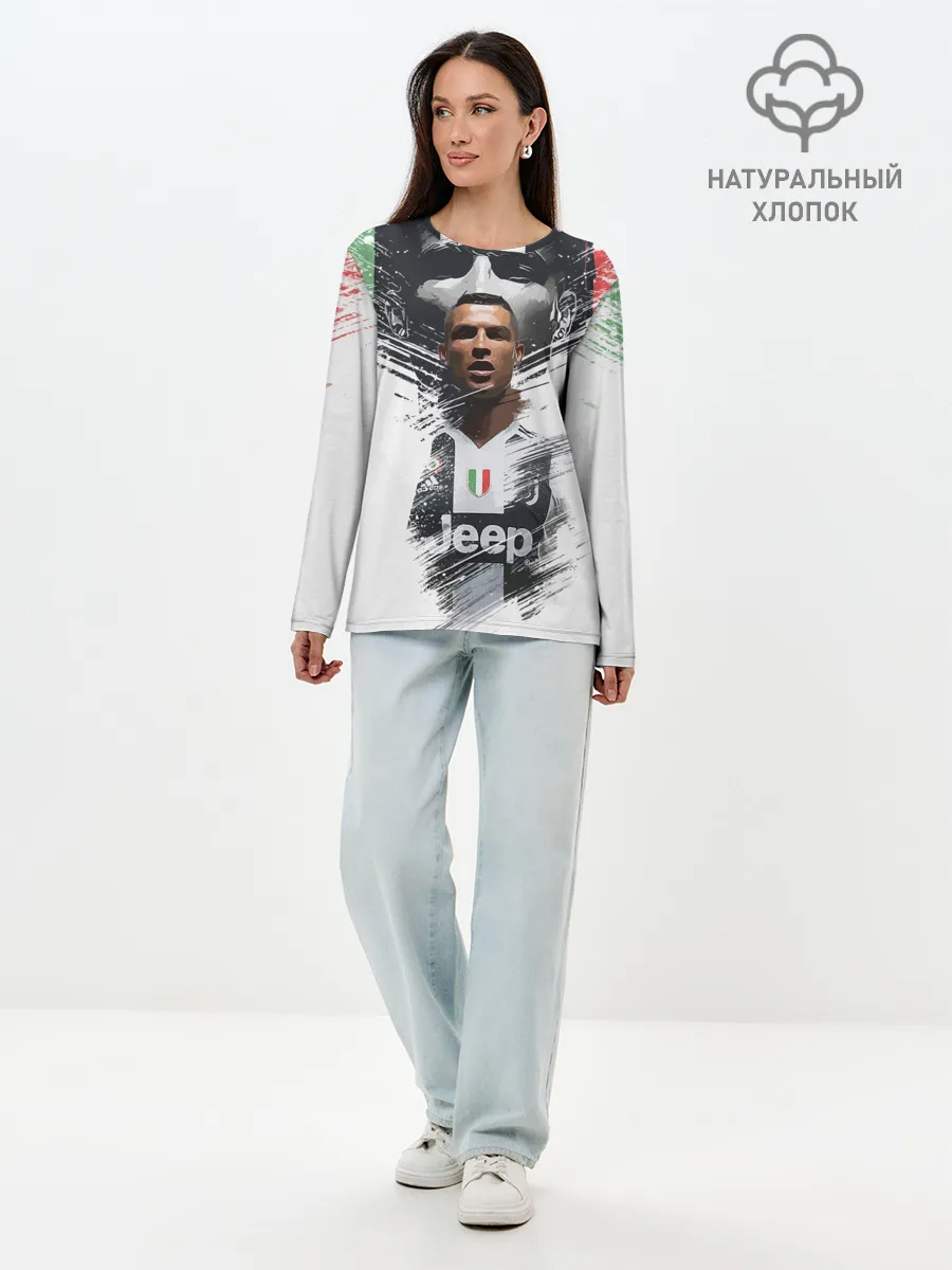 Лонгслив женский. Хлопок / Криштиану Роналду