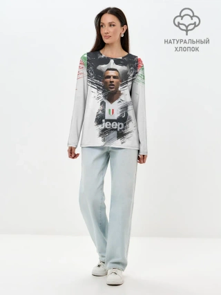 Лонгслив женский. Хлопок / Криштиану Роналду