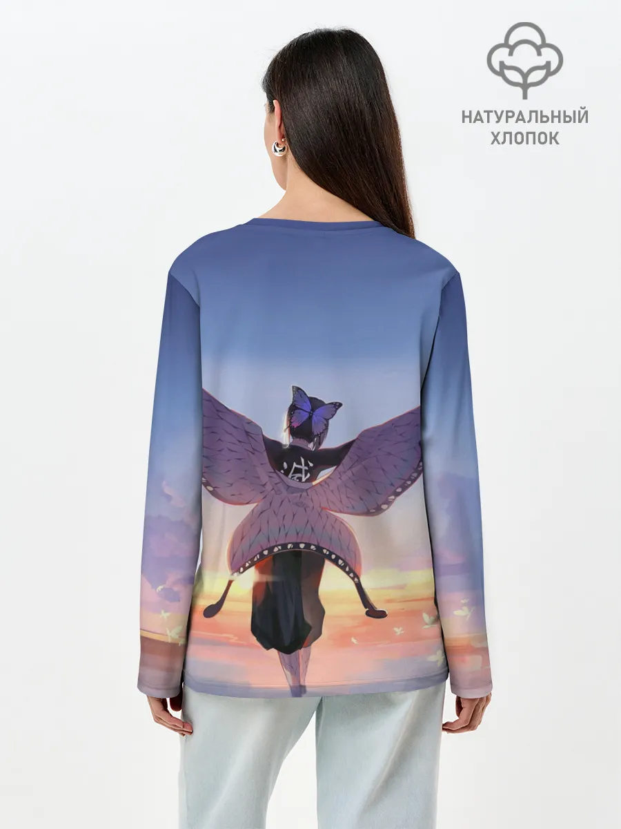 Лонгслив женский. Хлопок / КЛИНОК РАССЕКАЮЩИЙ ДЕМОНОВ
