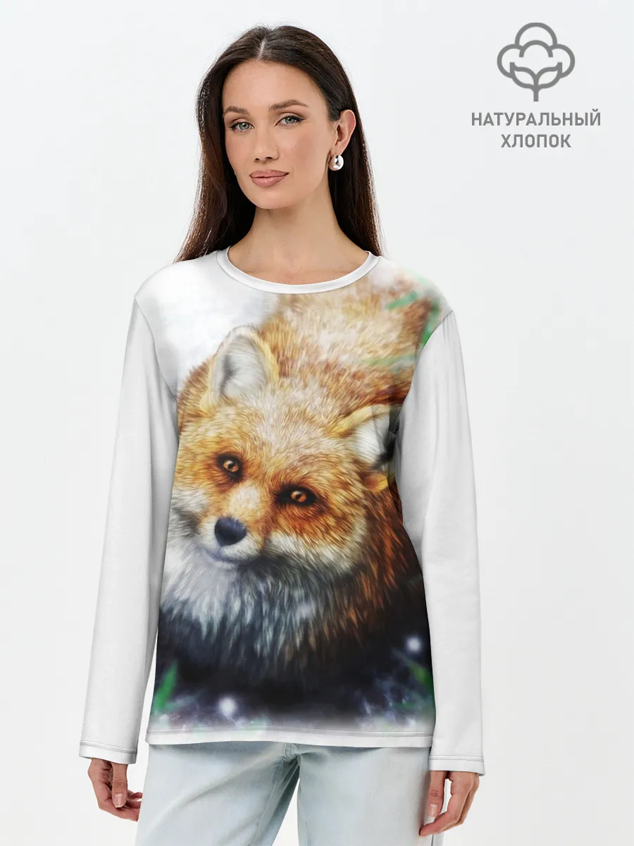Лонгслив женский. Хлопок / Лиса