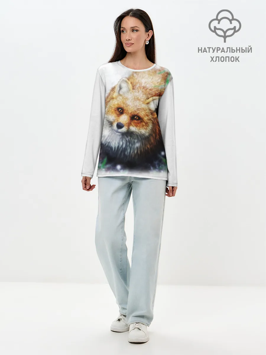 Лонгслив женский. Хлопок / Лиса