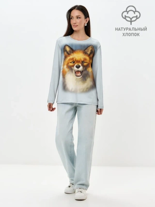 Лонгслив женский. Хлопок / Рыжая лиса