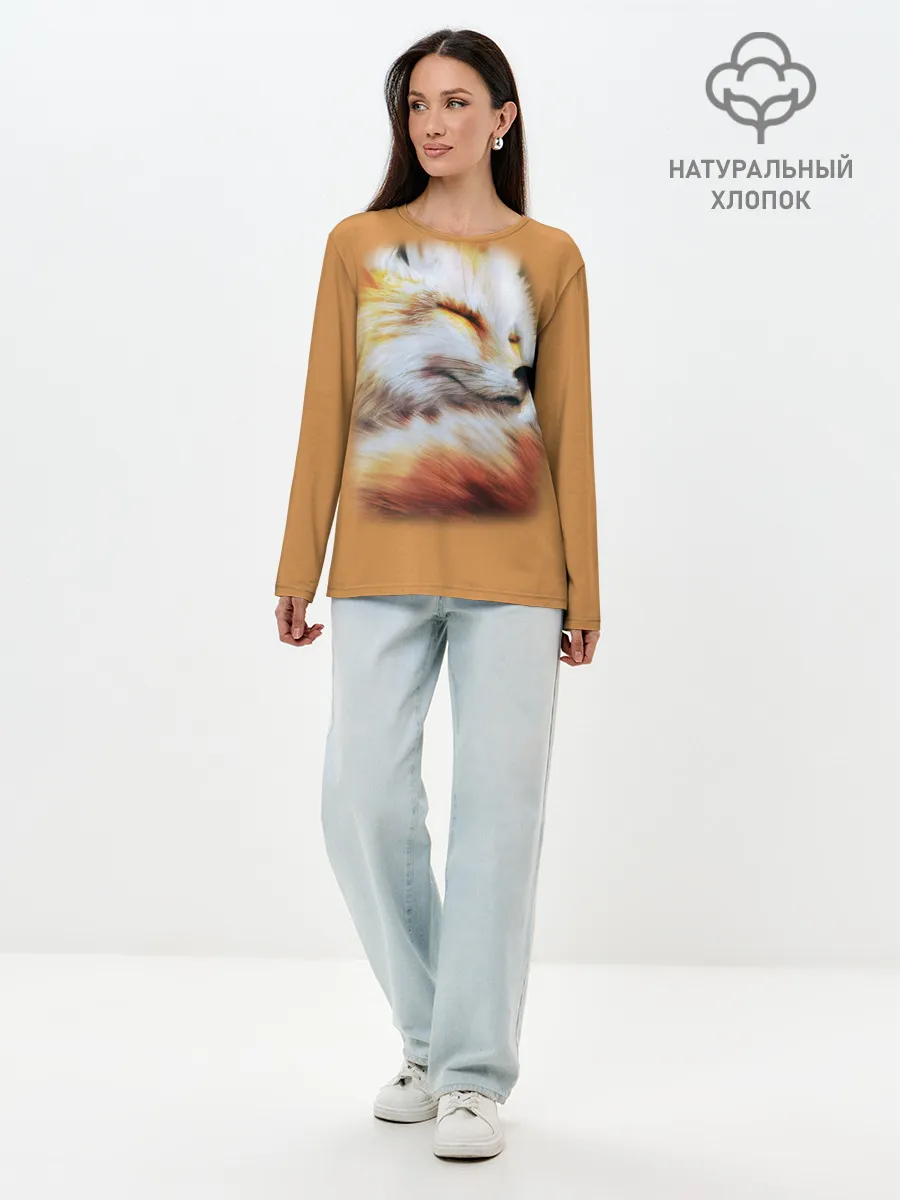 Лонгслив женский. Хлопок / Лисичка