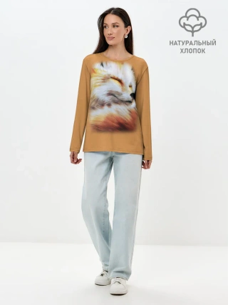 Лонгслив женский. Хлопок / Лисичка