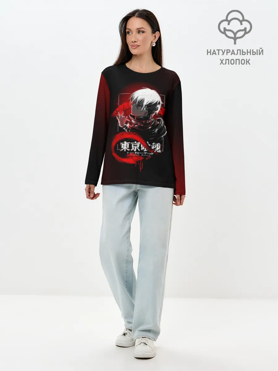 Лонгслив женский. Хлопок / TOKYO GHOUL | ТОКИЙСКИЙ ГУЛЬ