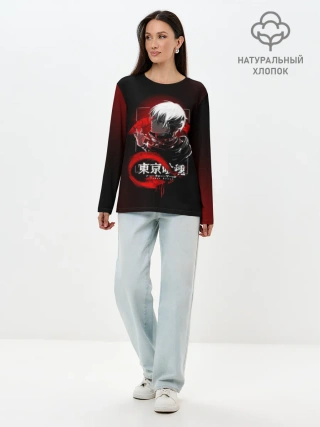 Лонгслив женский. Хлопок / TOKYO GHOUL | ТОКИЙСКИЙ ГУЛЬ
