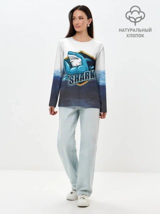 Лонгслив женский. Хлопок / Акула