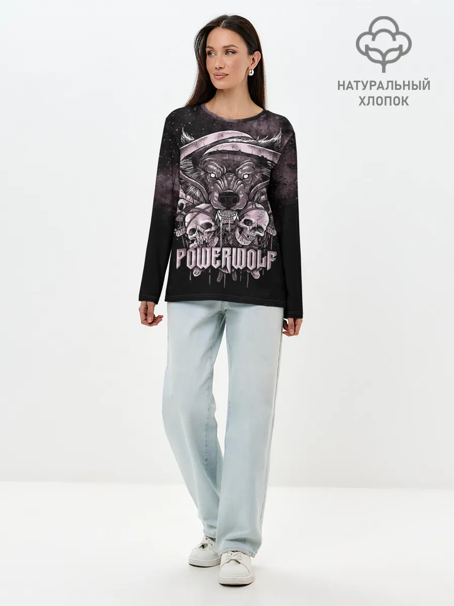 Лонгслив женский. Хлопок / Powerwolf