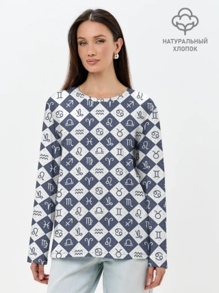 Лонгслив женский. Хлопок / Знаки Зодиака