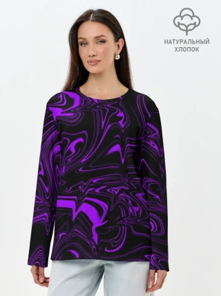 Лонгслив женский. Хлопок / Жидкий градиент