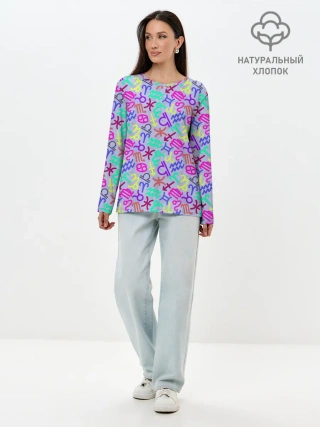 Лонгслив женский. Хлопок / Знаки Зодиака