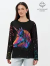 Лонгслив женский. Хлопок / ЕДИНОРОГ | UNICORN RAINBOW