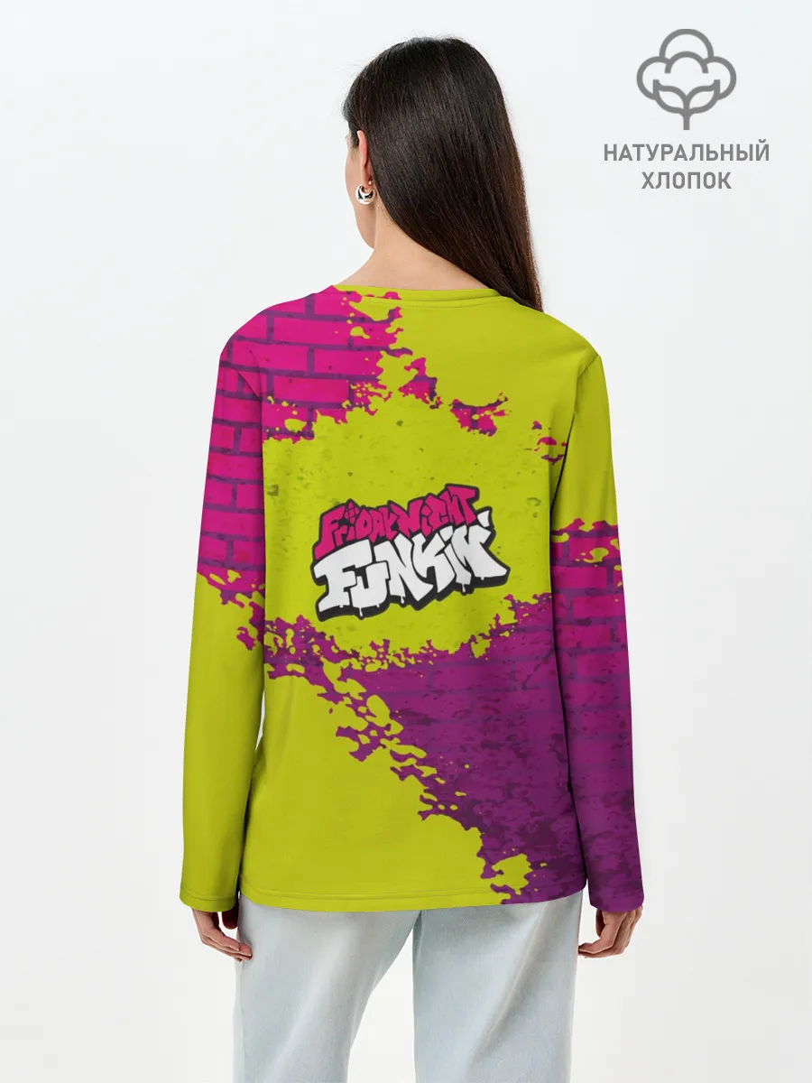 Лонгслив женский. Хлопок / Friday Night Funkin Кислотный