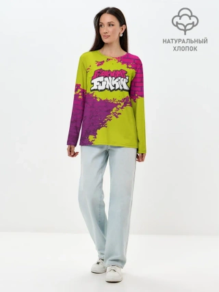 Лонгслив женский. Хлопок / Friday Night Funkin Кислотный