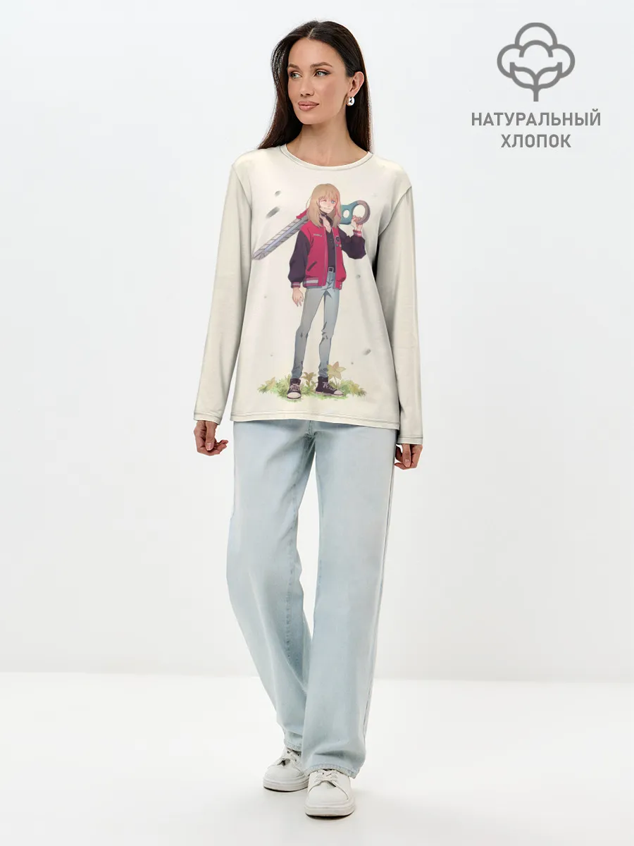 Лонгслив женский. Хлопок / Кавай