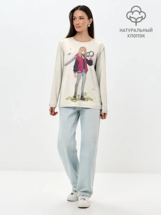 Лонгслив женский. Хлопок / Кавай