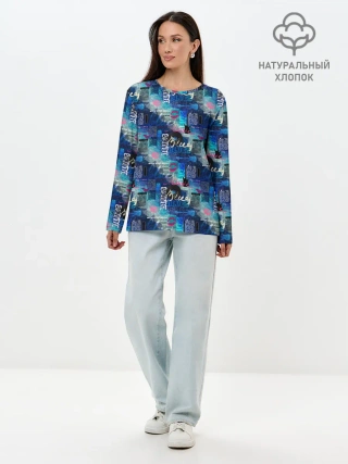Лонгслив женский. Хлопок / Blues