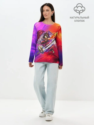 Лонгслив женский. Хлопок / Шаман Кинг | Йо Асакура