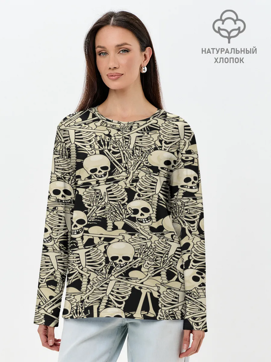 Лонгслив женский. Хлопок / Skeleton