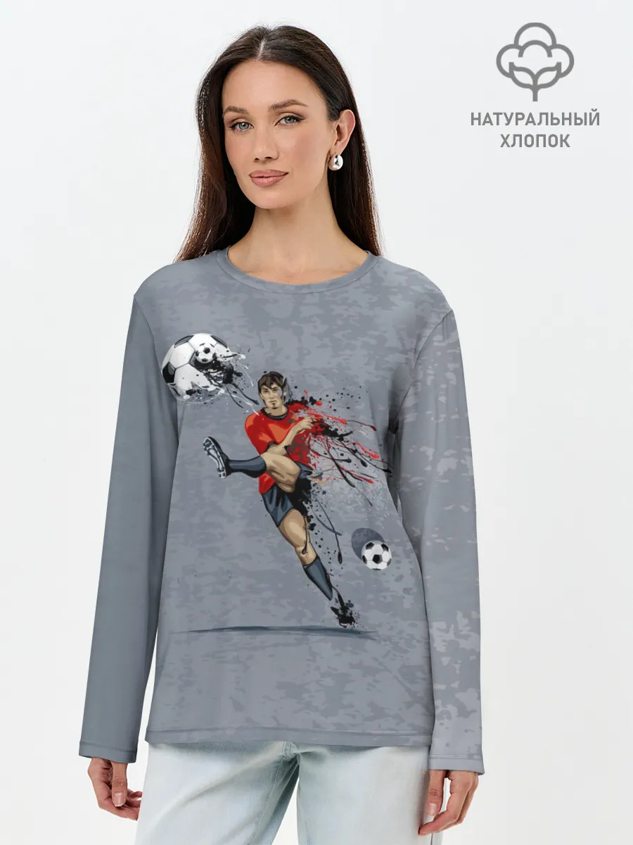 Лонгслив женский. Хлопок / Футбол