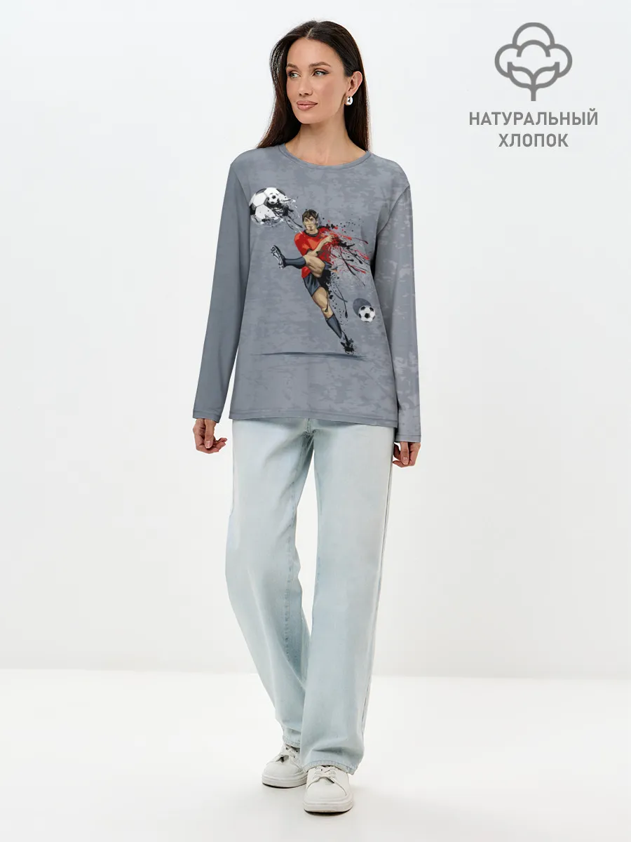 Лонгслив женский. Хлопок / Футбол