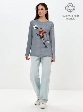 Лонгслив женский. Хлопок / Футбол