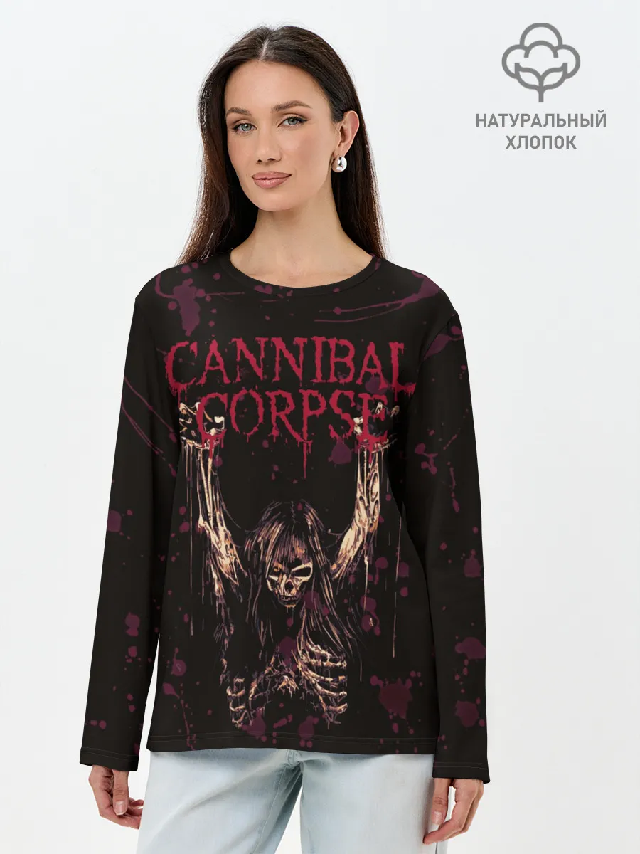 Лонгслив женский. Хлопок / Cannibal Corpse | Skeleton