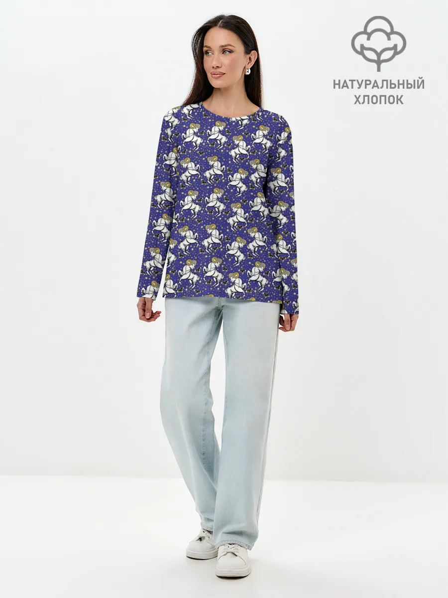 Лонгслив женский. Хлопок / Овен