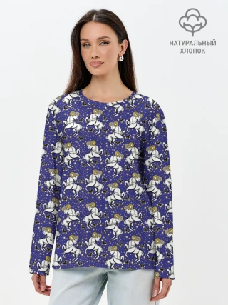 Лонгслив женский. Хлопок / Овен