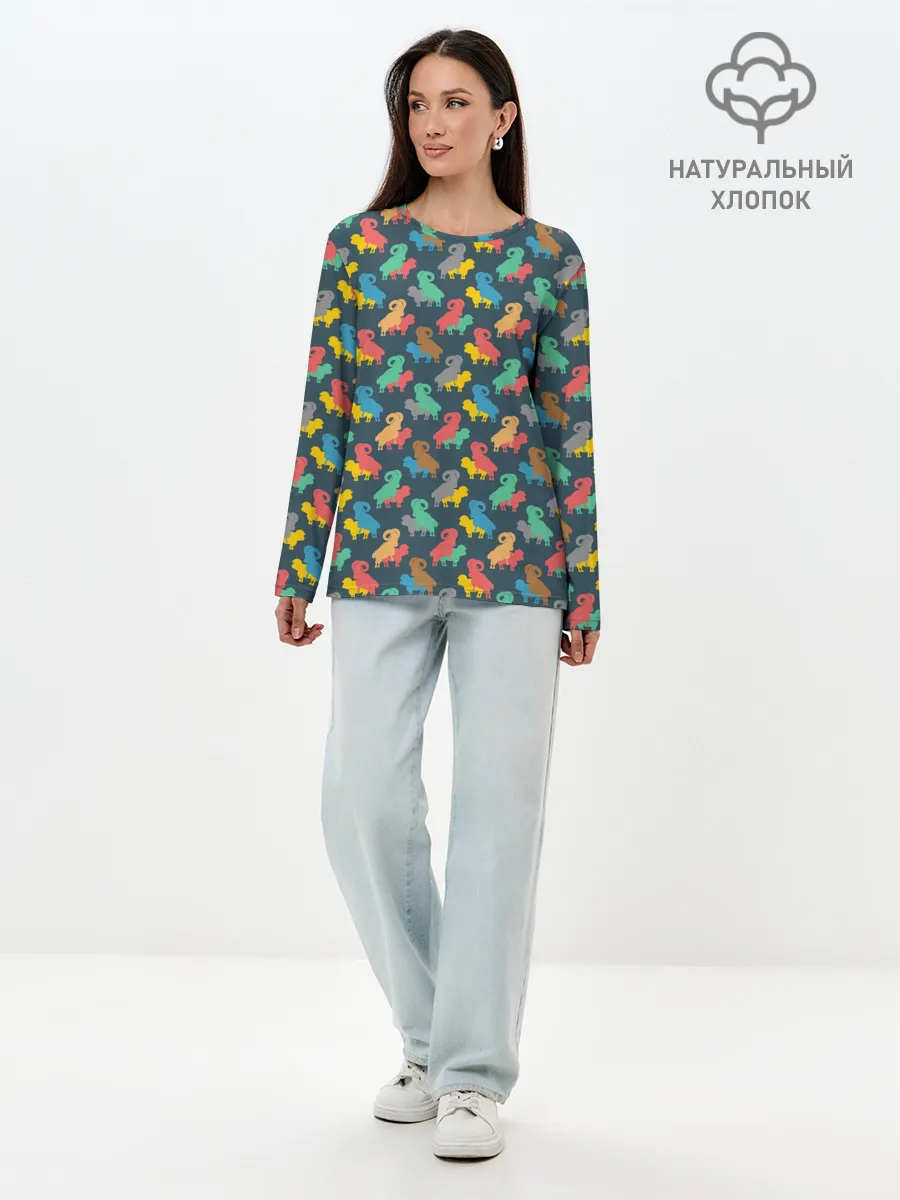 Лонгслив женский. Хлопок / Овен