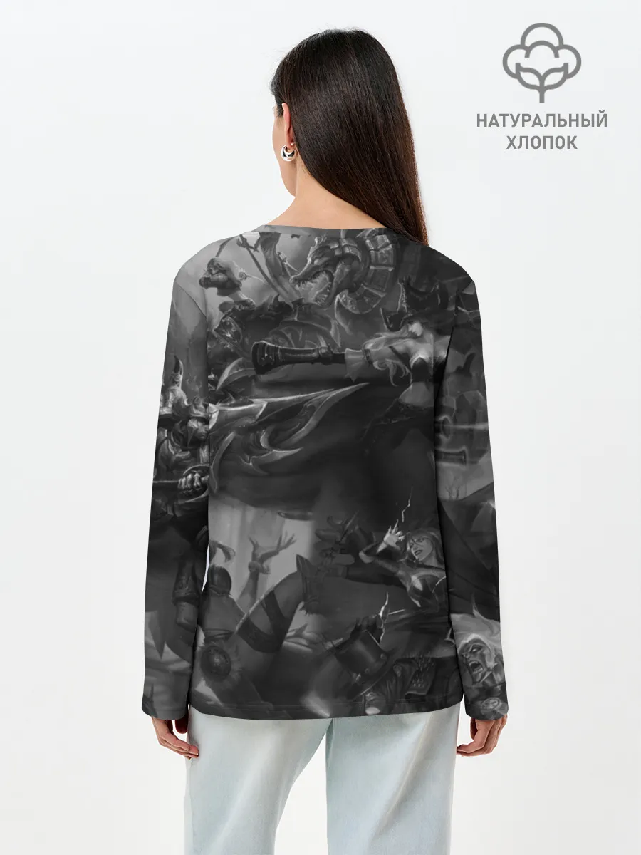 Лонгслив женский. Хлопок / League of Legends Black&White