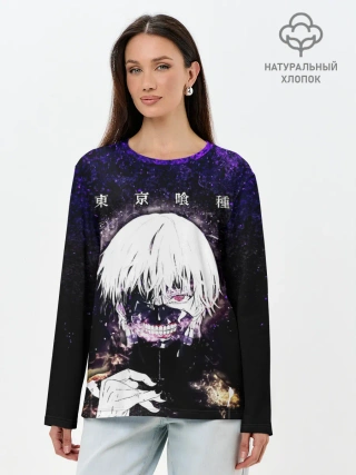 Лонгслив женский. Хлопок / Kaneki Ken фиолетовый верх
