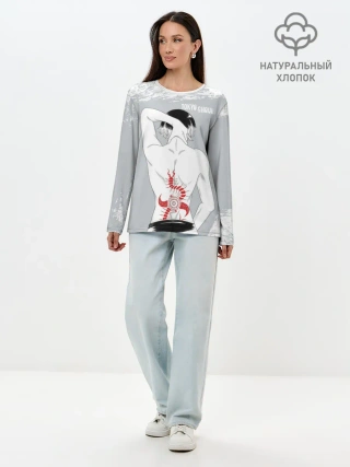 Лонгслив женский. Хлопок / Sasaki kagune tattoo