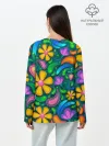Лонгслив женский. Хлопок / ЯРКИЕ ЦВЕТЫ