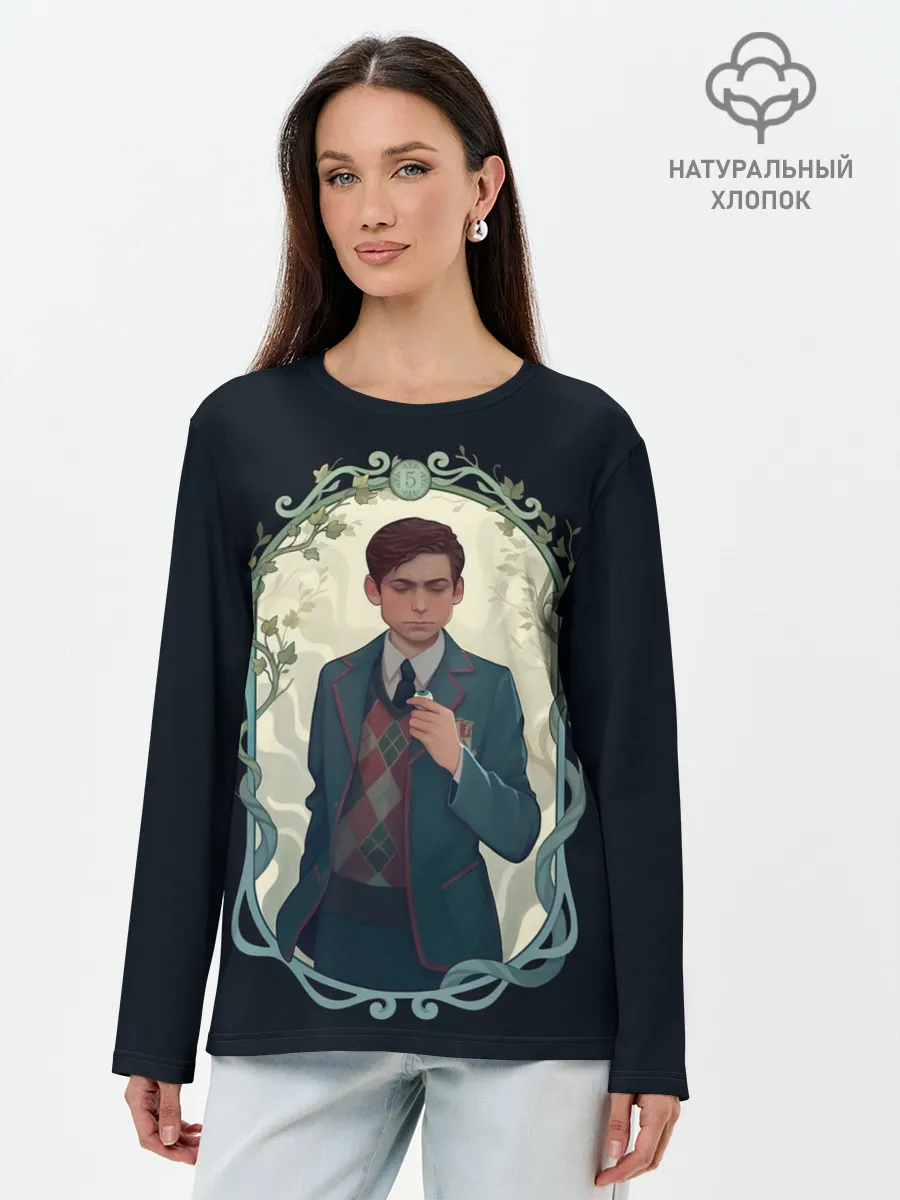 Лонгслив женский. Хлопок / Пятый в рамке