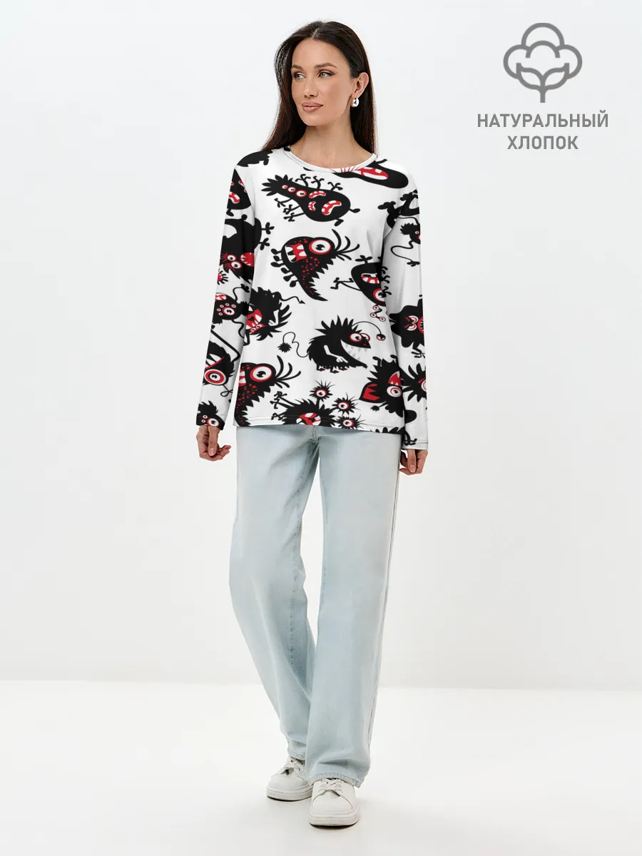 Лонгслив женский. Хлопок / Чудики