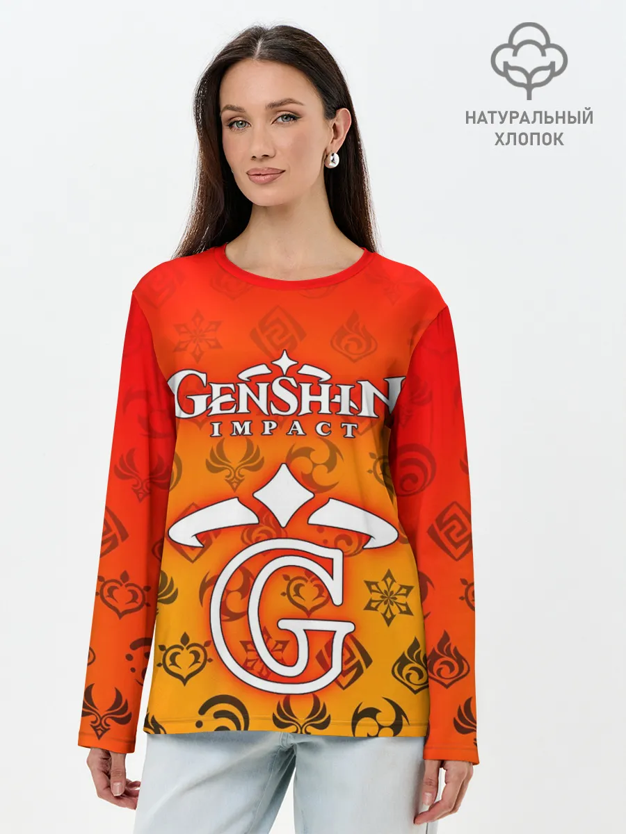 Лонгслив женский. Хлопок / GENSHIN IMPACT