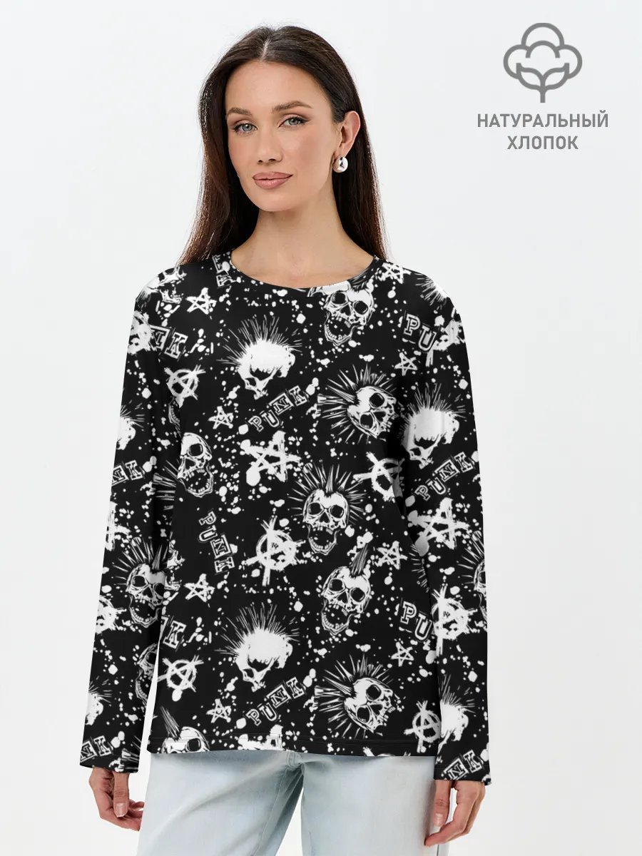 Лонгслив женский. Хлопок / Панк