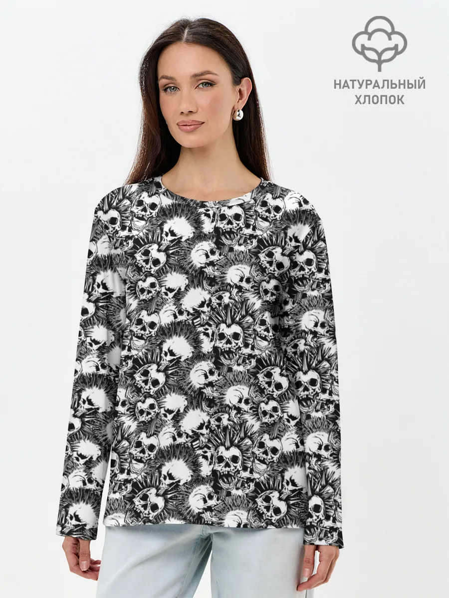 Лонгслив женский. Хлопок / Punks not Dead