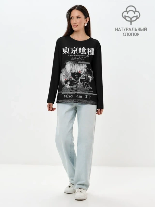 Лонгслив женский. Хлопок / Who am I? | Tokyo Ghoul