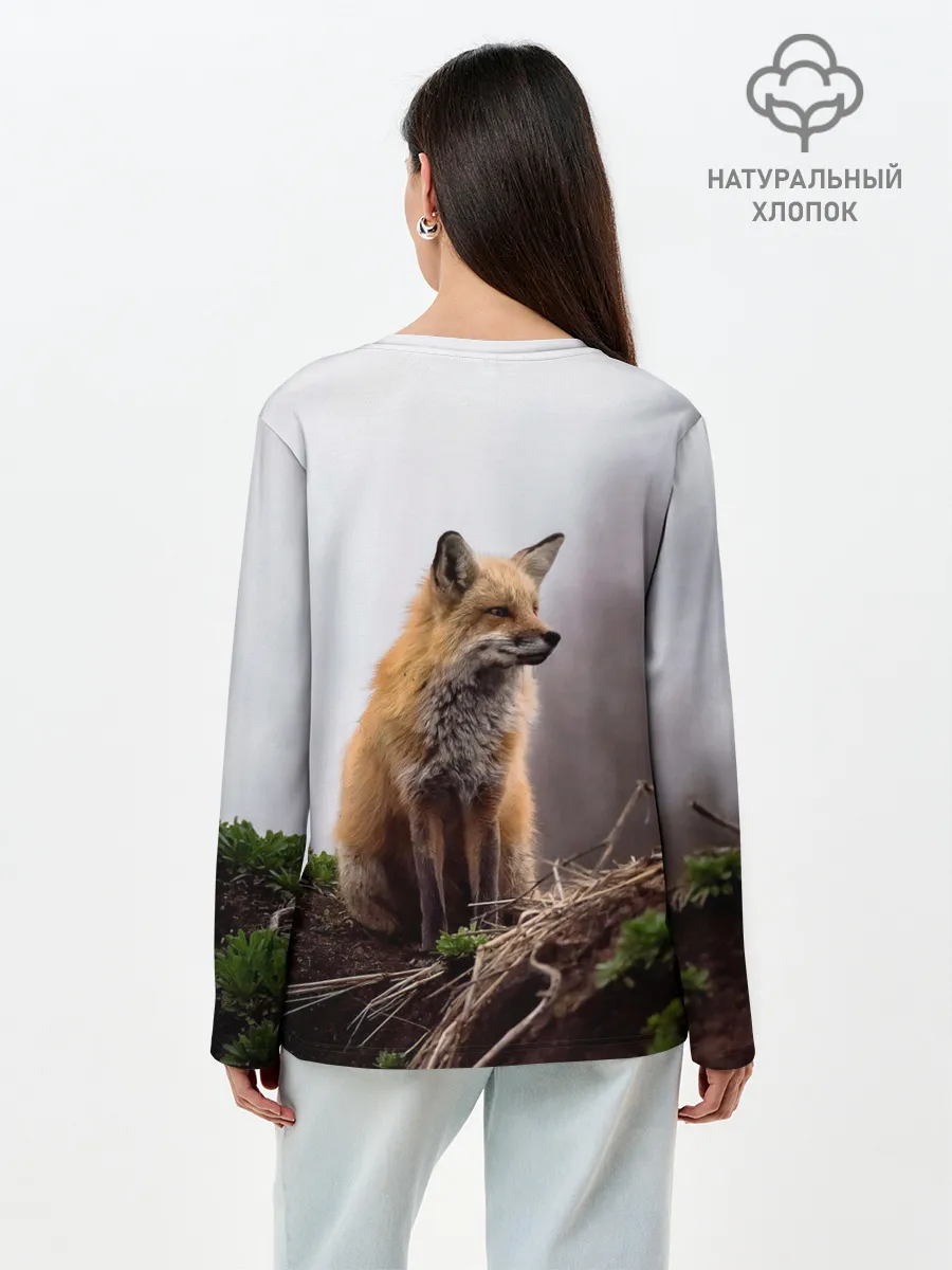 Лонгслив женский. Хлопок / Лиса