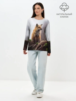 Лонгслив женский. Хлопок / Лиса