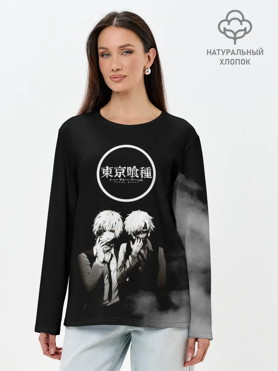 Лонгслив женский. Хлопок / Tokyo Ghoul двое гулей