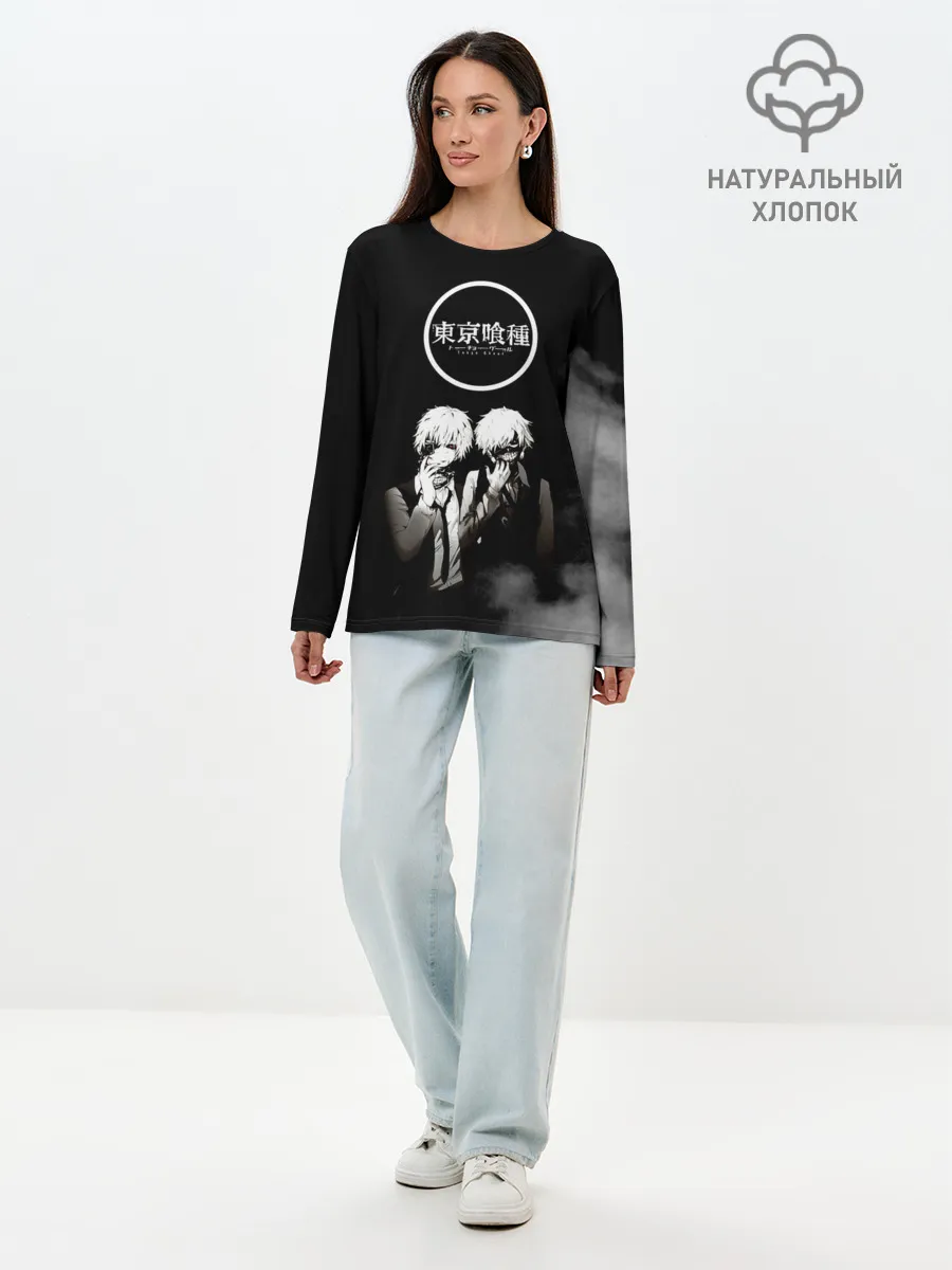 Лонгслив женский. Хлопок / Tokyo Ghoul двое гулей